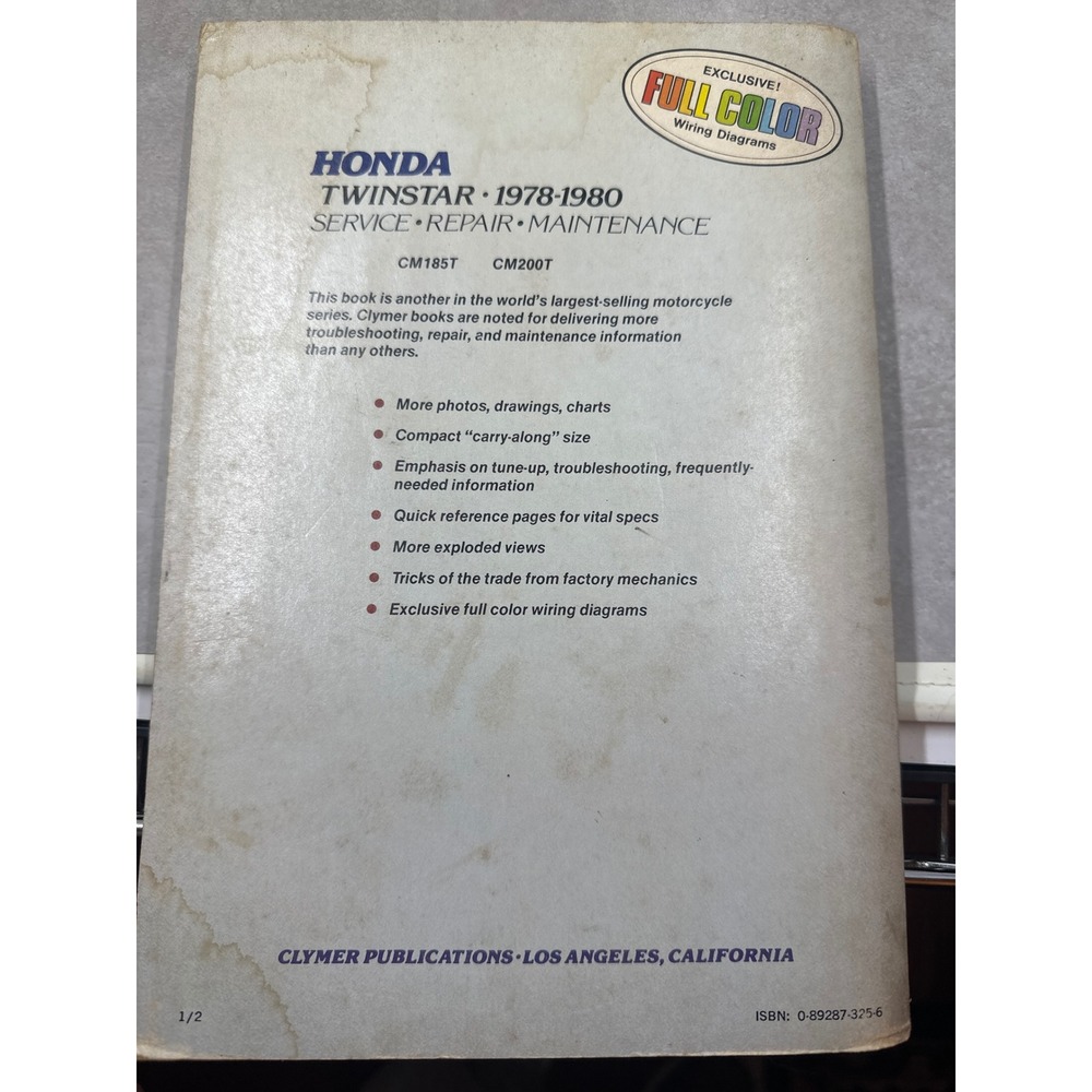 Clymer Honda Twinstar 1978-1980 Service Repair Manual CM185T CM200T 0892873256 - Picture 2 of 10